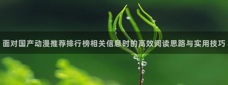 虫虫漫画高分推荐:面对国产动漫推荐排行榜相关信息时的高效阅读思路与实用技巧配图